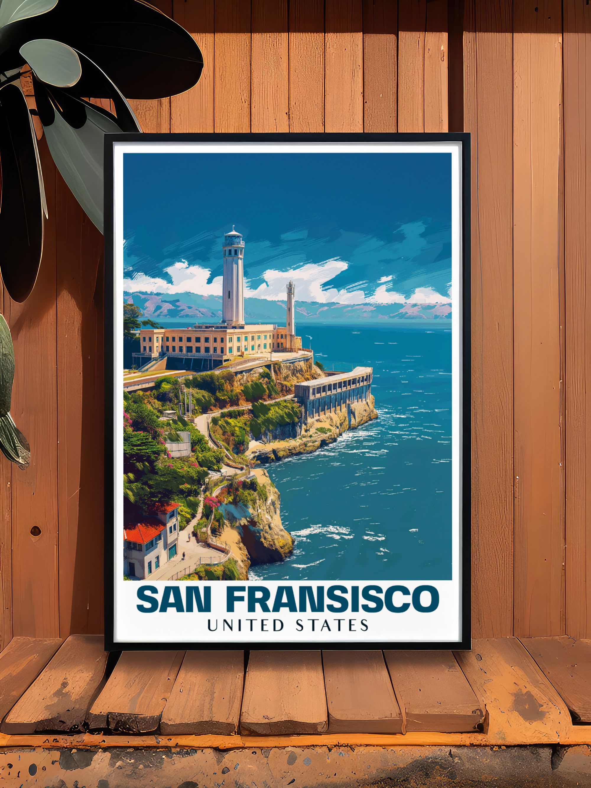 San Fransisco  Framed Prints - Alcatraz Island  Home Decor - California  Living Room Decor
