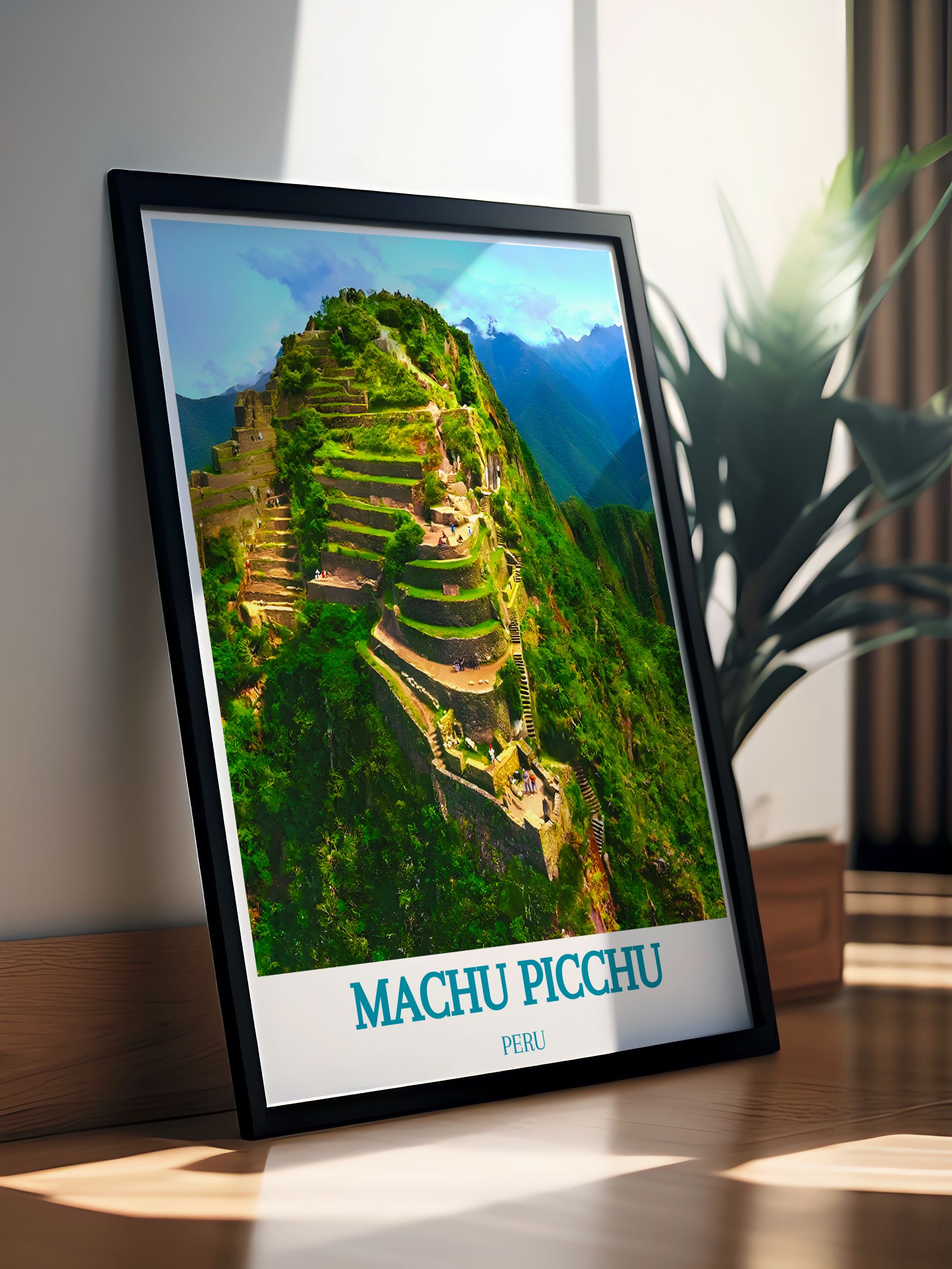 Machu Picchu Travel Art  - Huayna-Picchu  Home Decor - Peru Living Room Decor
