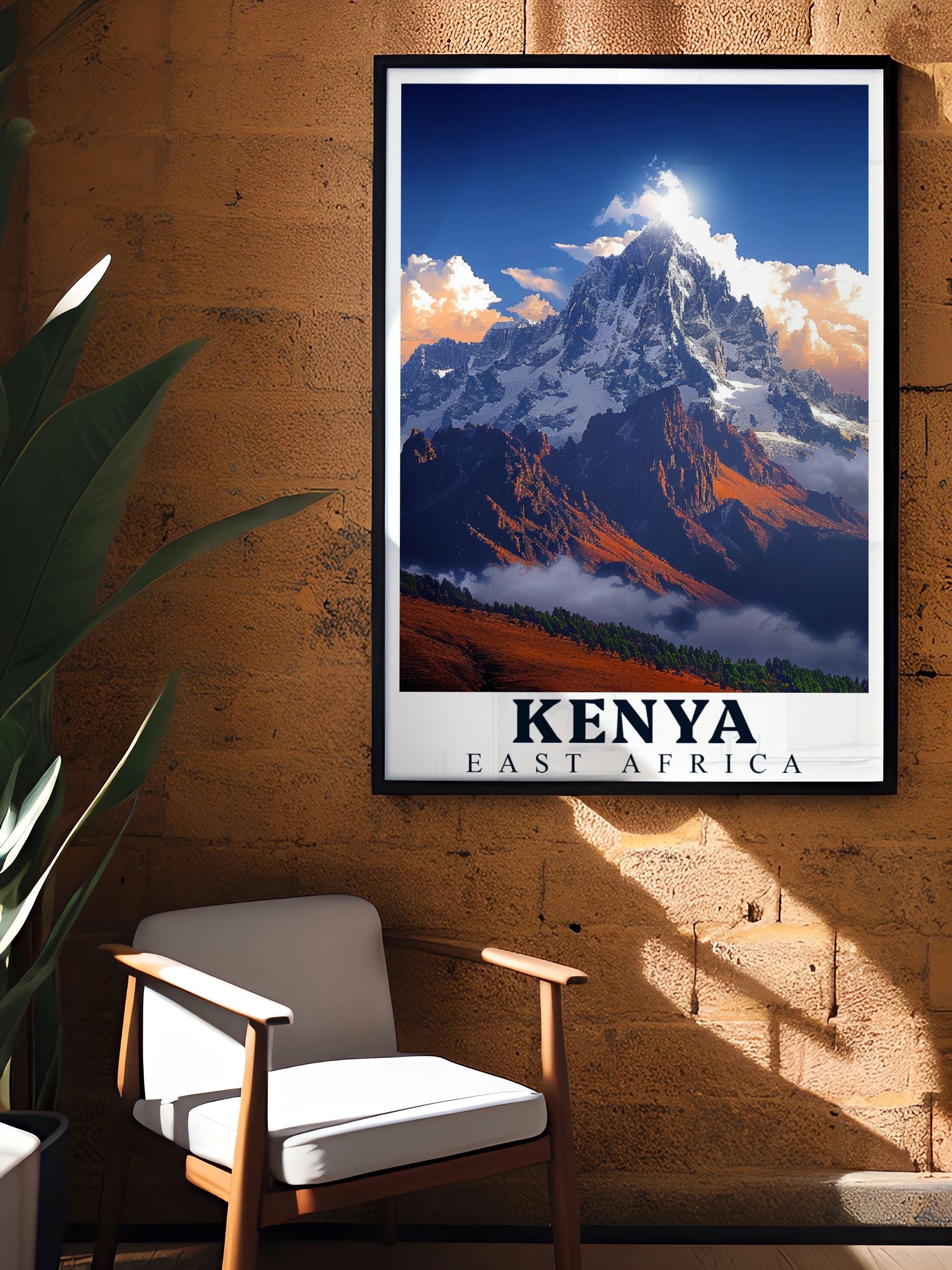 Kenya Art - Mount Kenya Ideal Home Decor - East Africa Living Room Decor