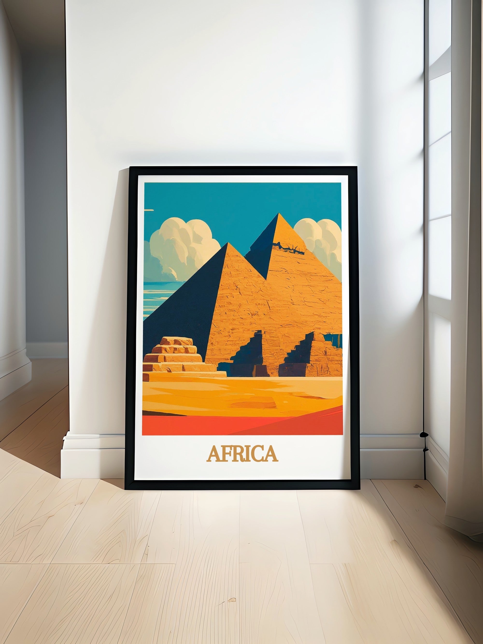 Africa  Artwork - Pyramids of Giza  Living Room Decor - Africa Ideal Home Decor