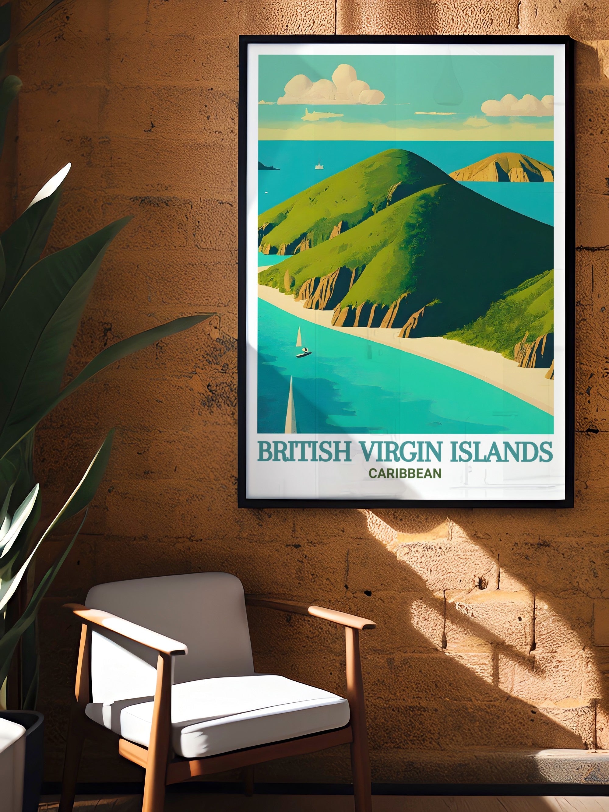 British Virgin Islands  Art - Norman Island  Home Decor - Caribbean  Living Room Decor