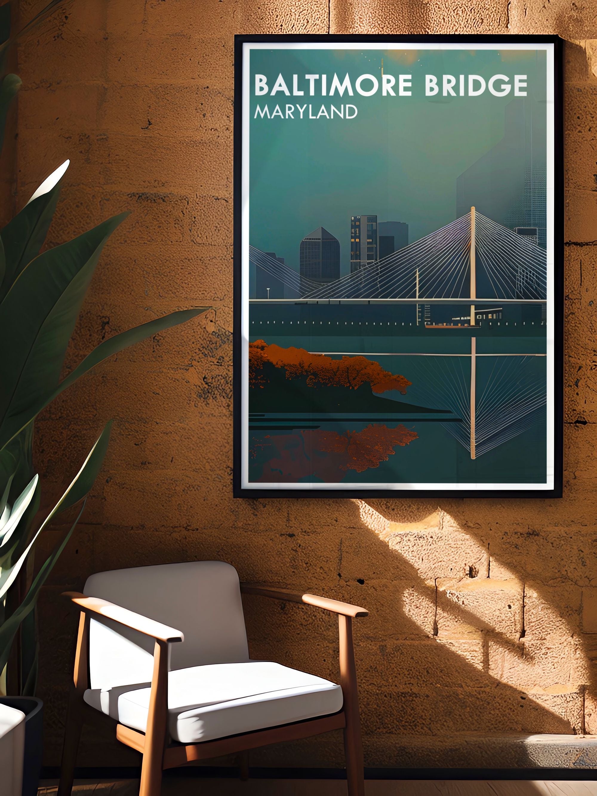 Baltimore Bridge  Framed Prints - Maryland  Home Decor - Baltimore Bridge  Living Room Decor