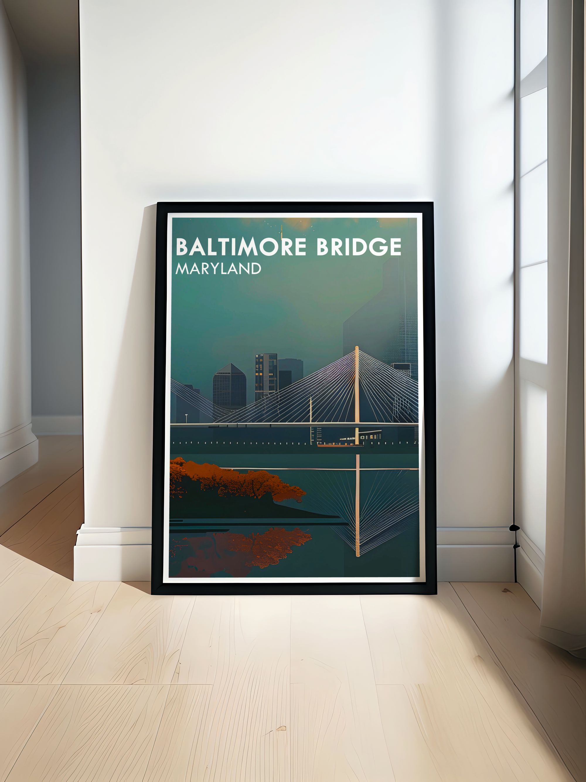 Baltimore Bridge  Framed Prints - Maryland  Home Decor - Baltimore Bridge  Living Room Decor