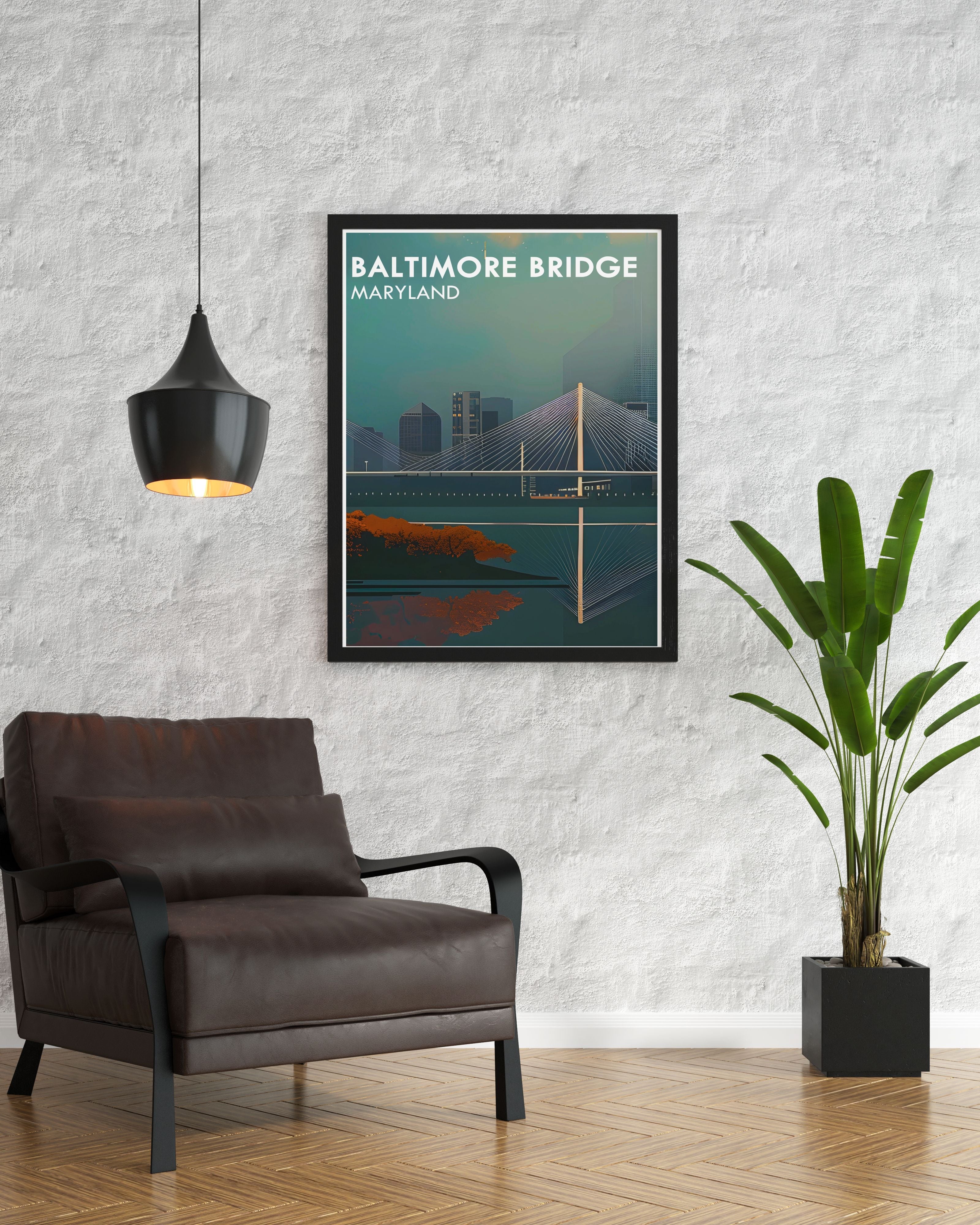Baltimore Bridge  Framed Prints - Maryland  Home Decor - Baltimore Bridge  Living Room Decor