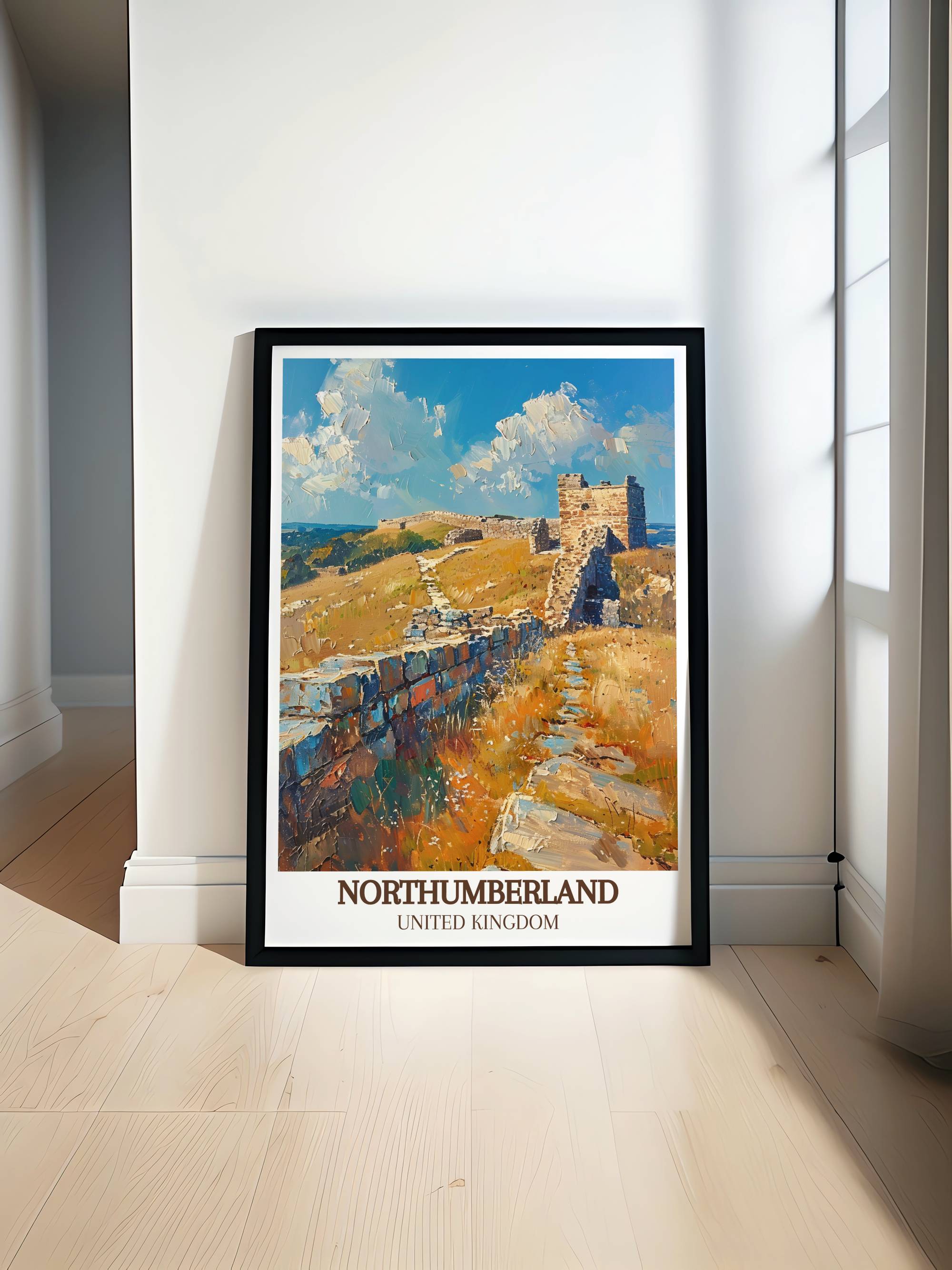 Northumberland  Travel Posters - Hadrian's Wall  Home Decor - United Kingdom  Living Room Decor