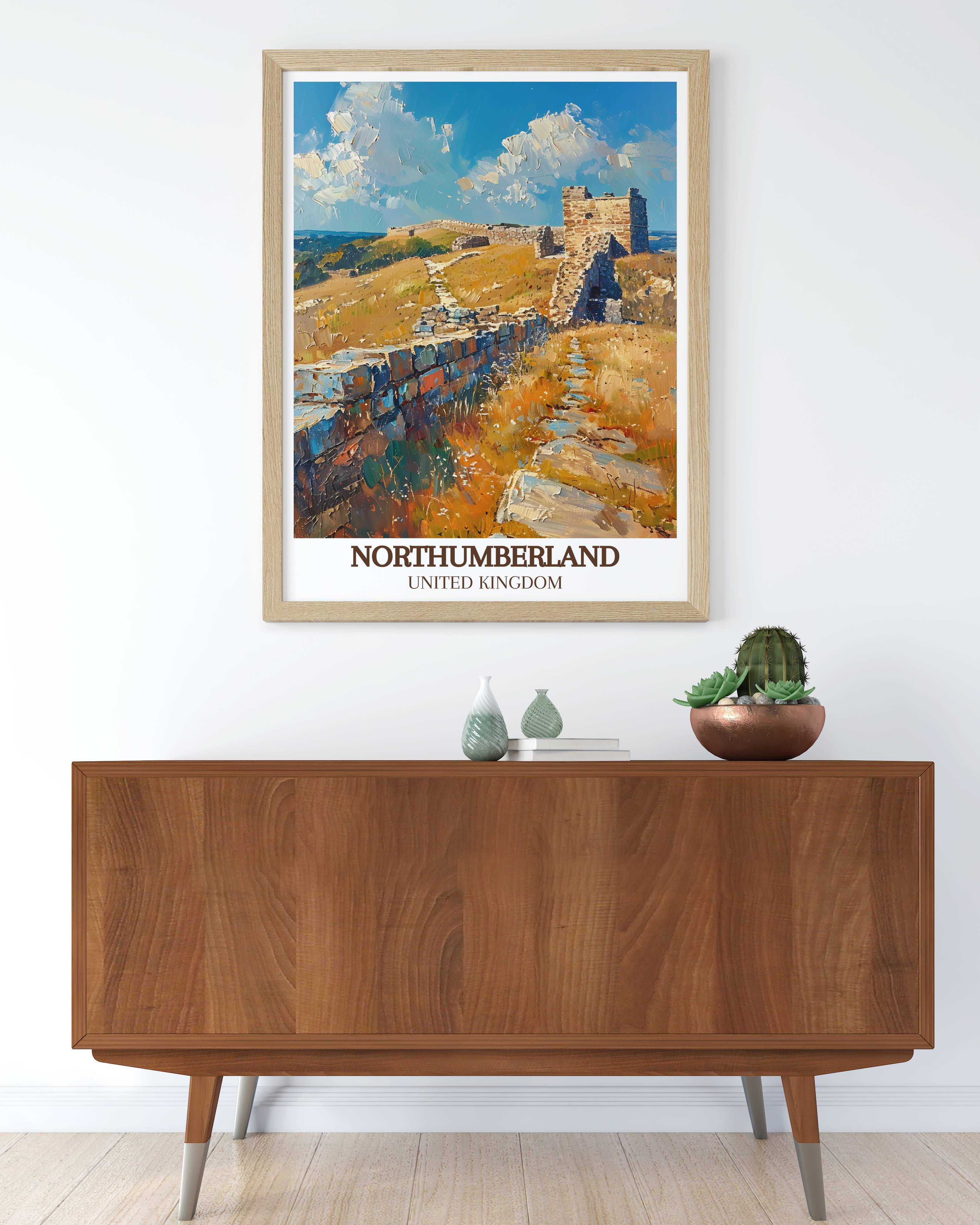 Northumberland  Travel Posters - Hadrian's Wall  Home Decor - United Kingdom  Living Room Decor