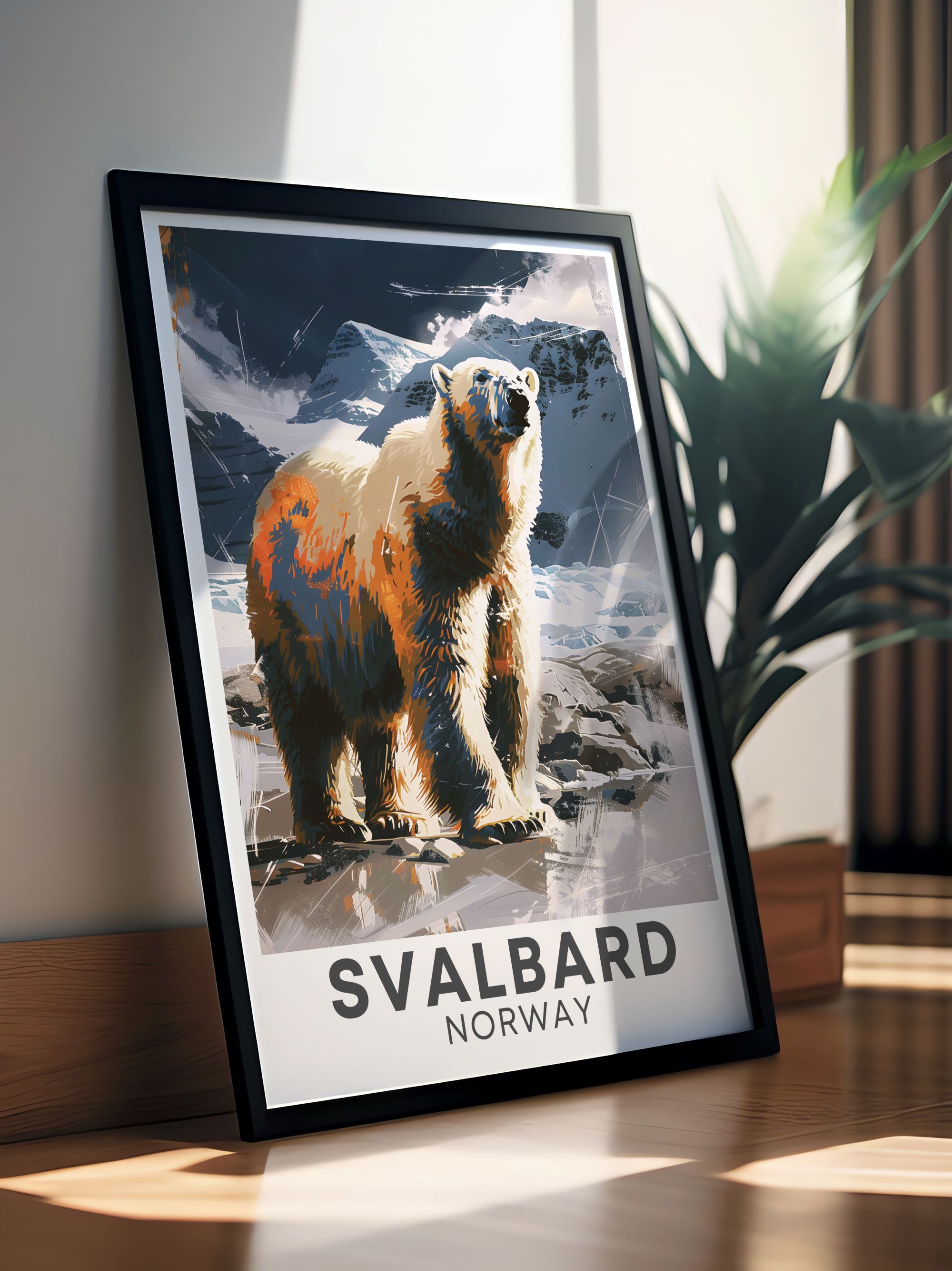Svalbard Vintage Prints Polar Bears Ideal Home Decor Norway Stunning Living Room Decor