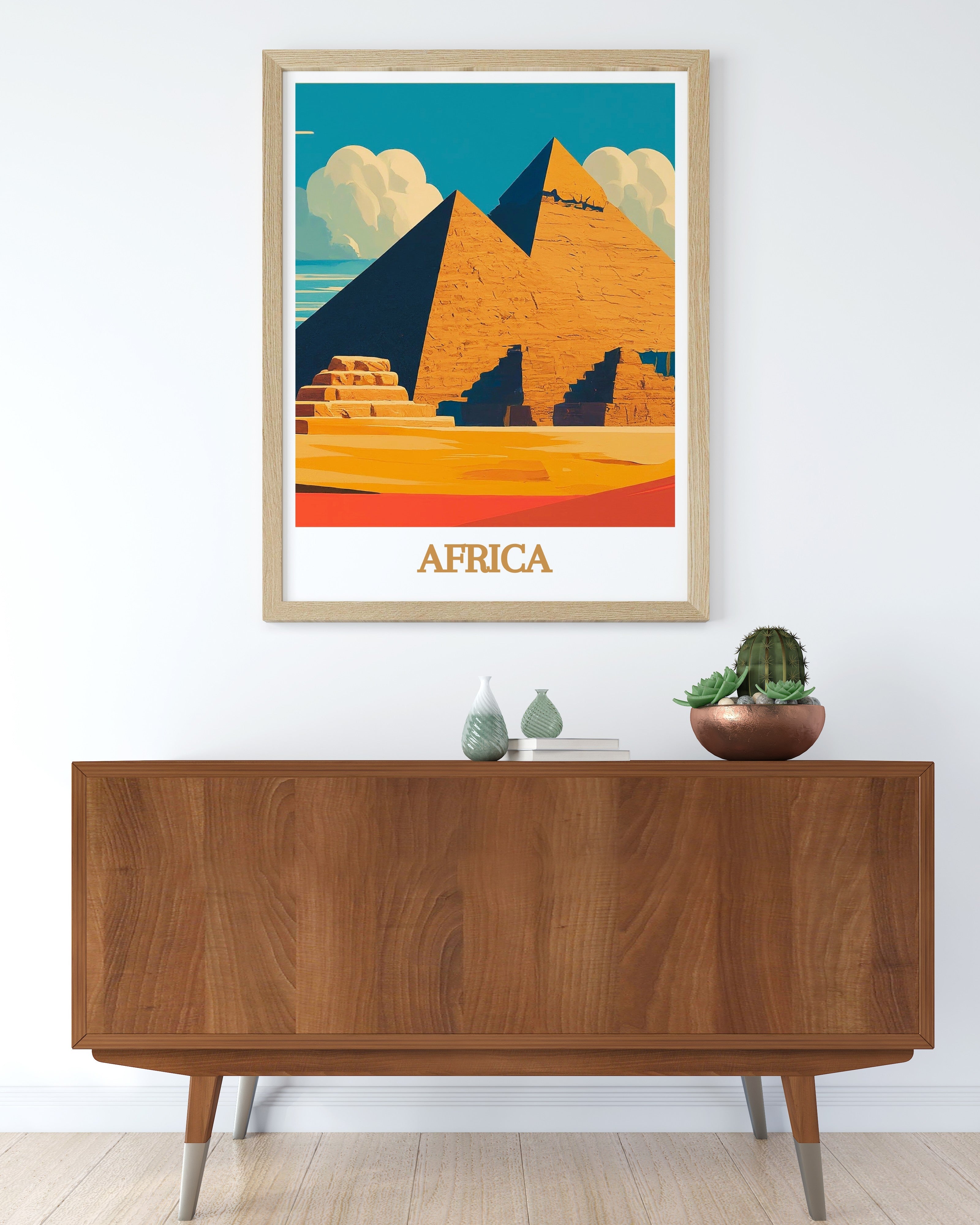 Africa  Artwork - Pyramids of Giza  Living Room Decor - Africa Ideal Home Decor