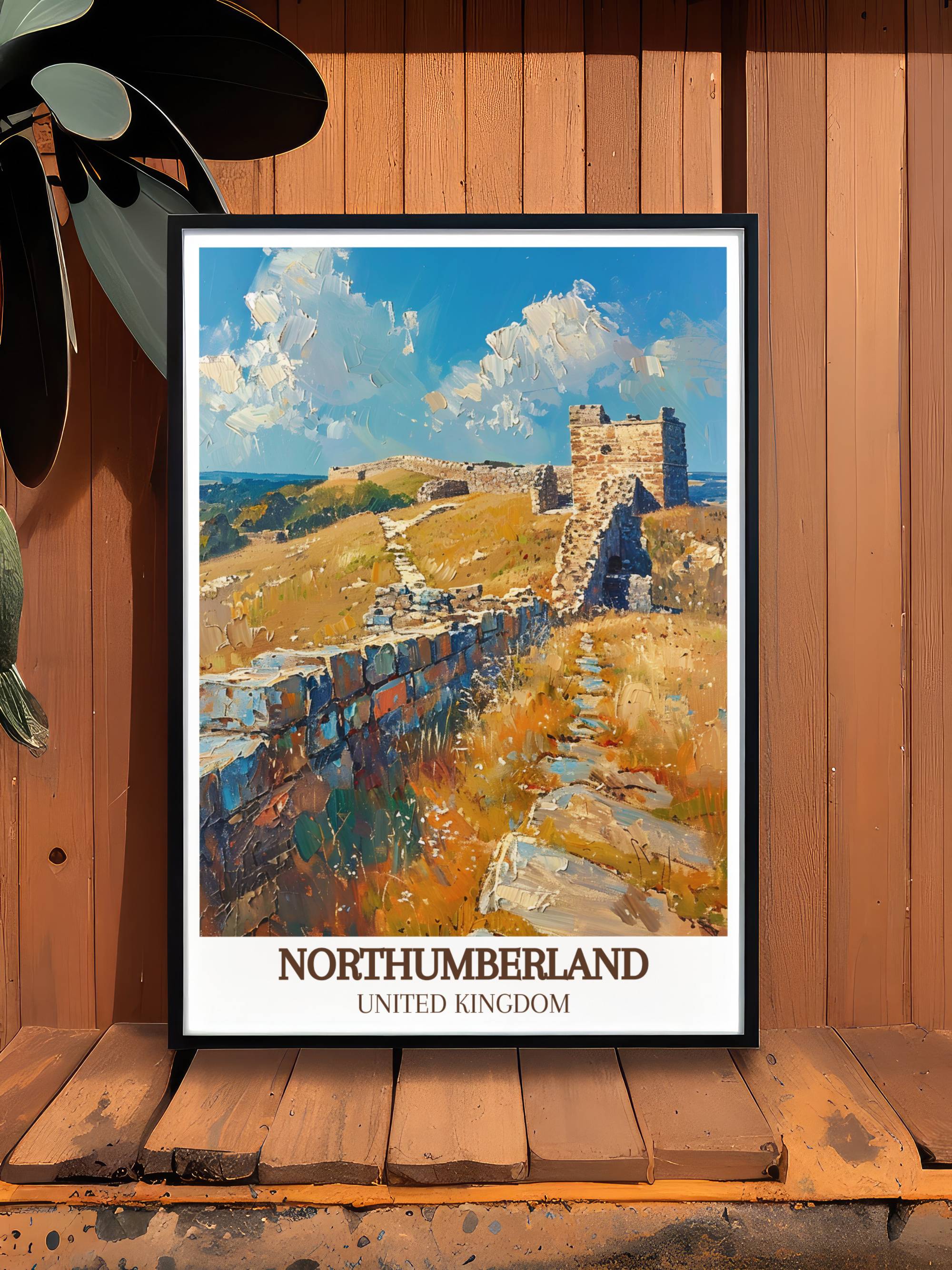 Northumberland  Travel Posters - Hadrian's Wall  Home Decor - United Kingdom  Living Room Decor
