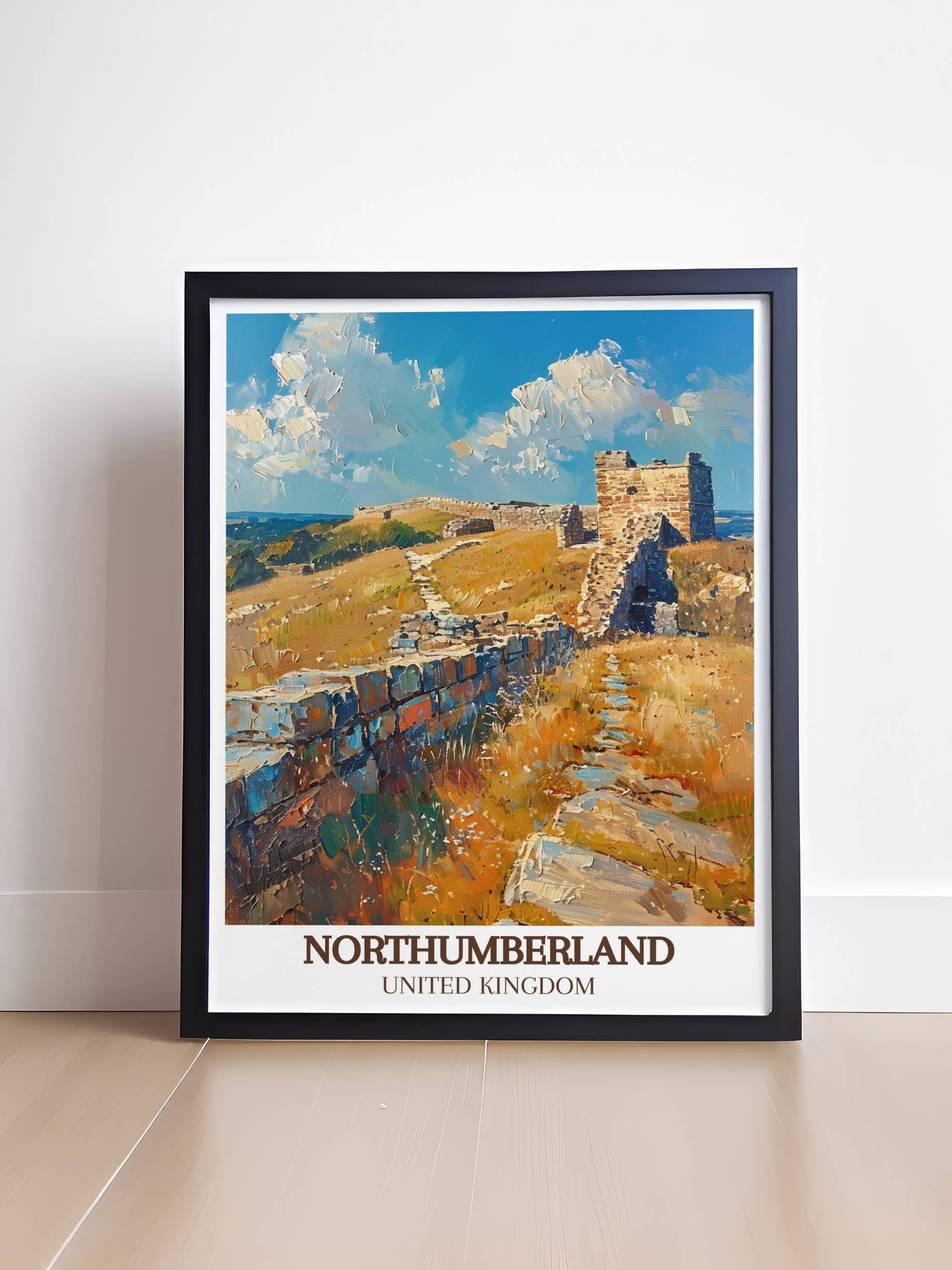 Northumberland  Travel Posters - Hadrian's Wall  Home Decor - United Kingdom  Living Room Decor