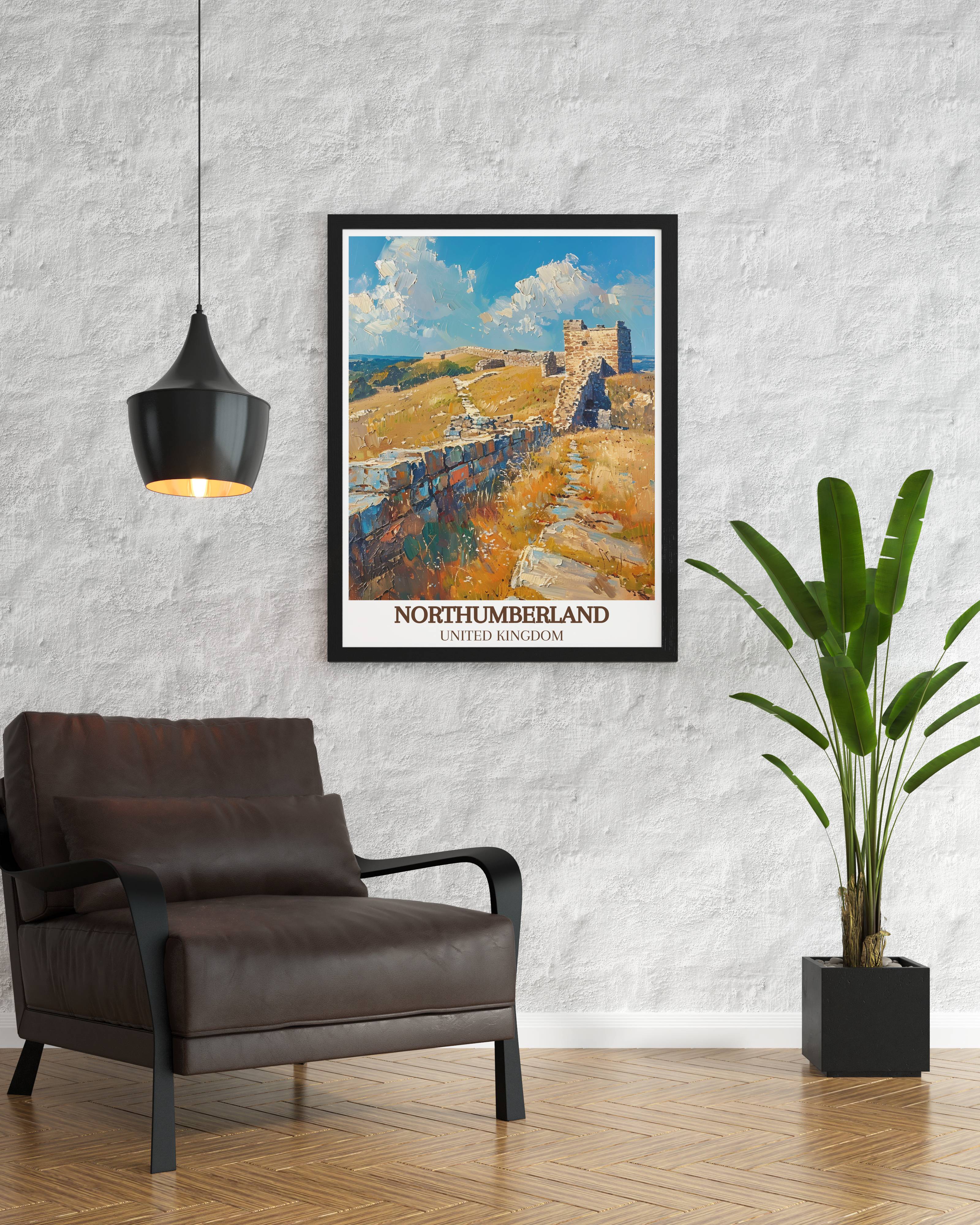 Northumberland  Travel Posters - Hadrian's Wall  Home Decor - United Kingdom  Living Room Decor