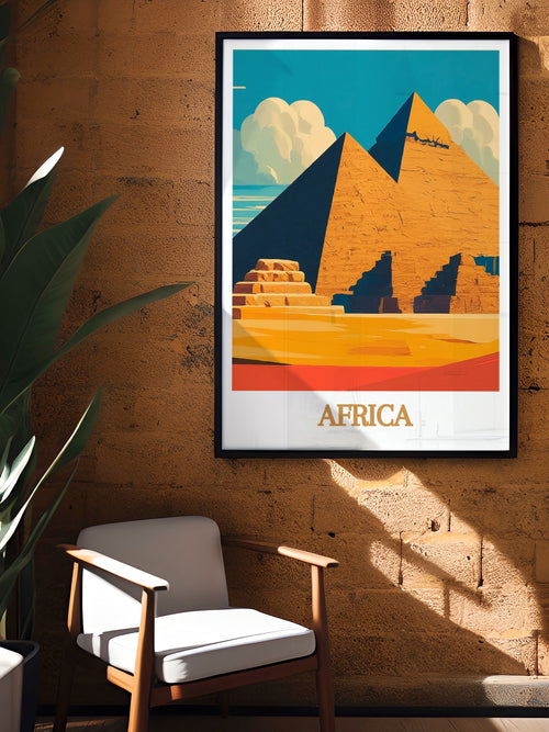 Africa  Artwork - Pyramids of Giza  Living Room Decor - Africa Ideal Home Decor